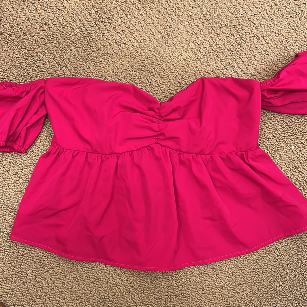 Pink Over the Shoulder top